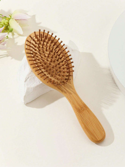 Bamboo Oval Massage Cushion Comb