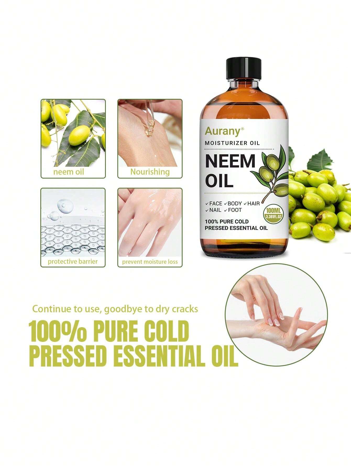 Pure Cold-Pressed Neem Essential Oil