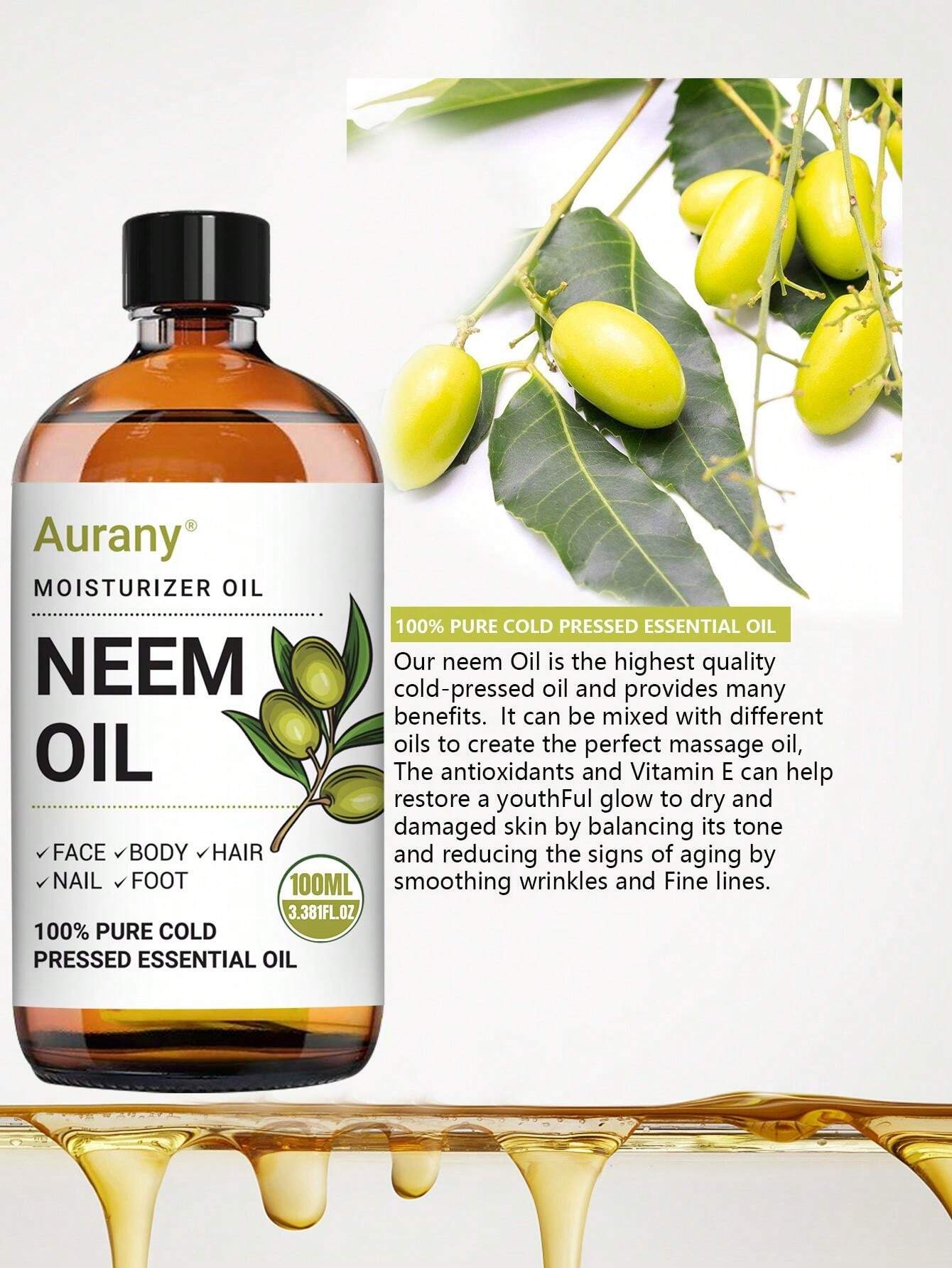 Pure Cold-Pressed Neem Essential Oil